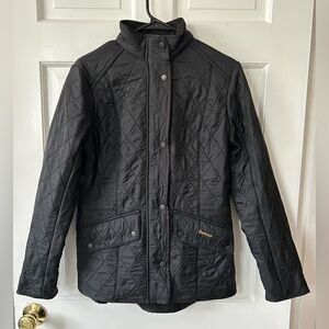 NWT Barbour Cavalry Polar Quilt Puffer Jacket Full Zip Women’s Sz 12 Black